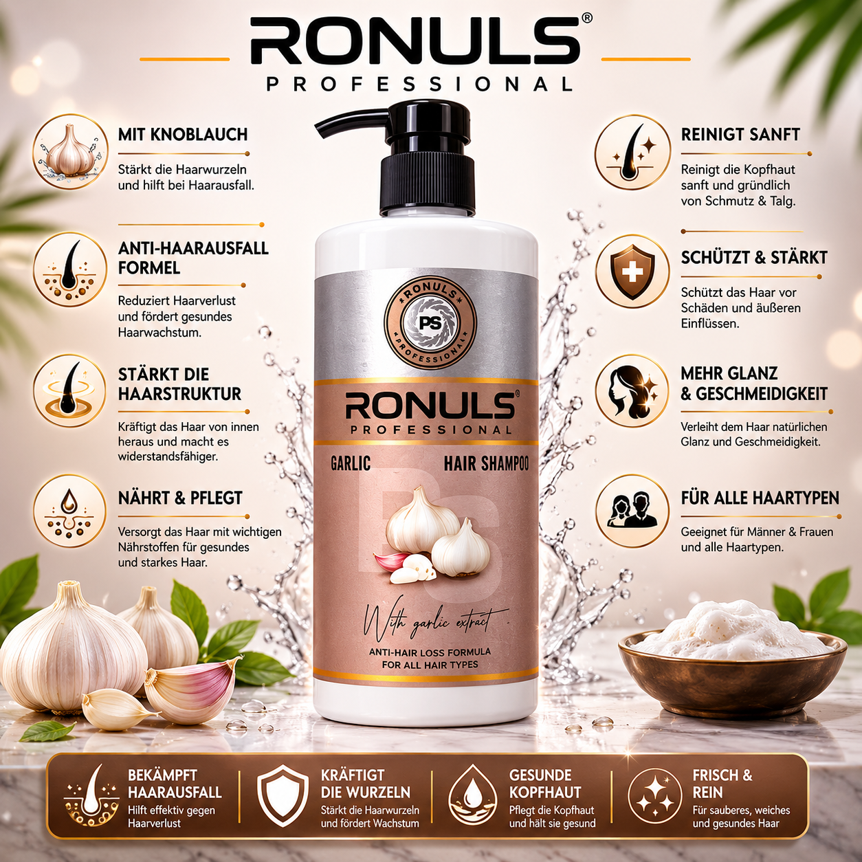 Ronuls Professional Garlic Hair Shampoo