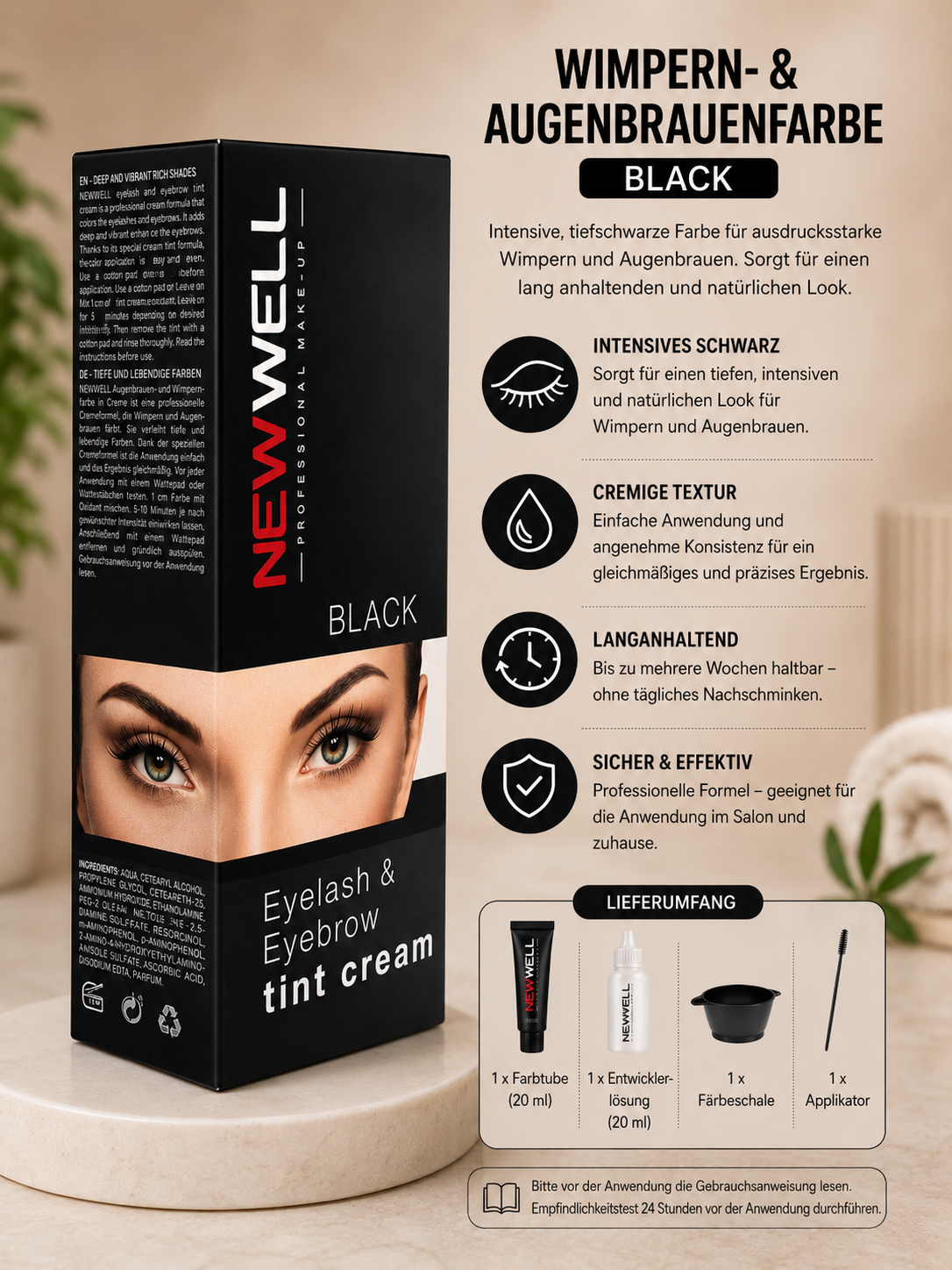 NEWWELL Eyelash & Eyebrow Tint Cream – Black