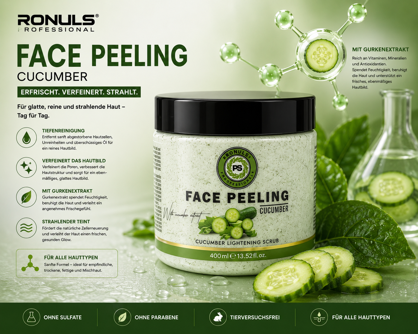Face Peeling Cucumber – Gurken Gesichtspeeling 400ml