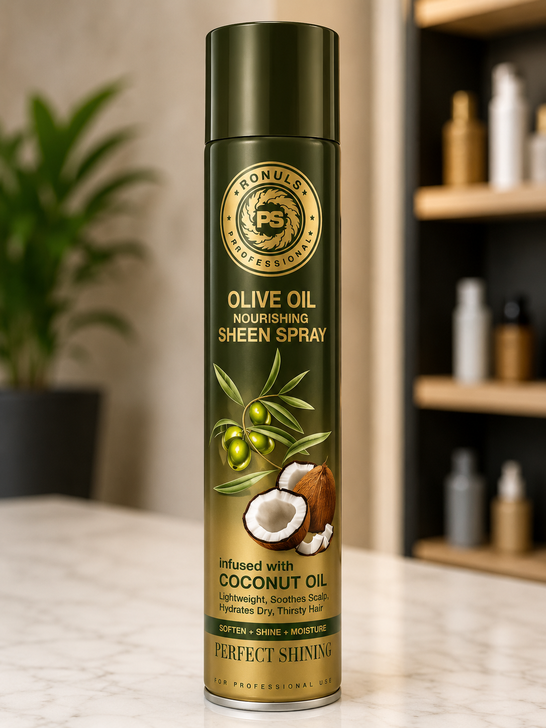 Ronuls Professional Olive Oil Nourishing Sheen Spray with Coconut Oil